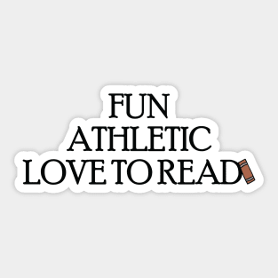 Fun Athletic Love To Read Sticker